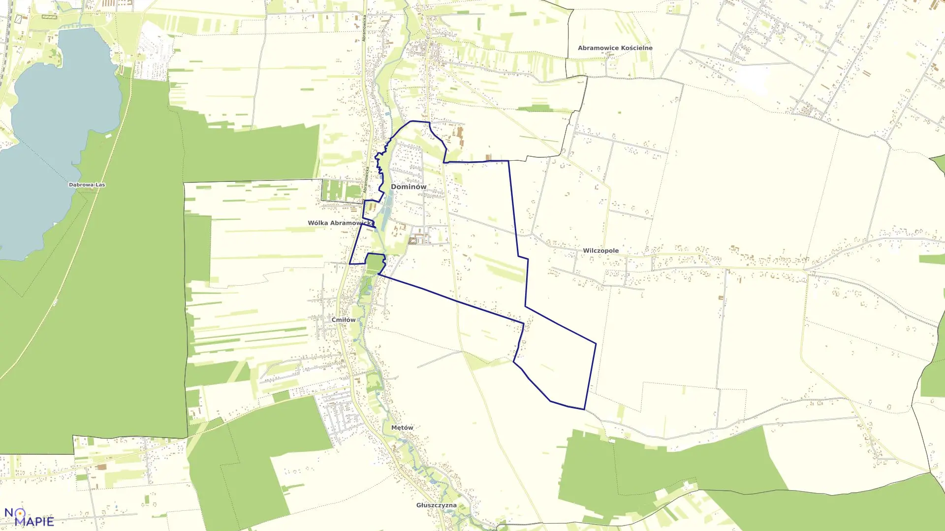 Mapa obrębu DOMINÓW w gminie Głusk